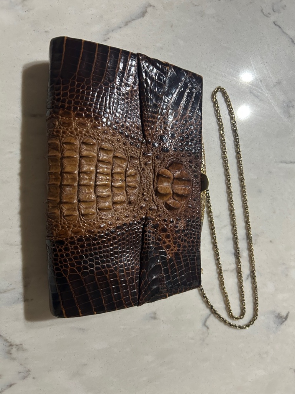 Vintage Genuine Hornback Alligator Taxidermy Purse